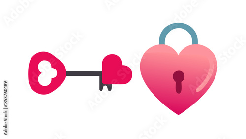 Heart key and lock