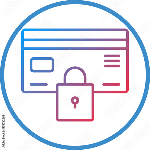 Card Blocked Line Icon Style