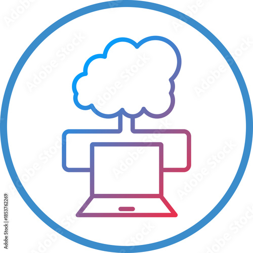 Cloud Computing line icon style