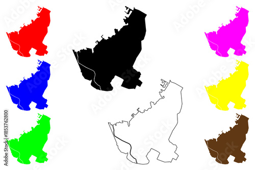 Jolo city (Zamboanga Peninsula Region, Republic of the Philippines, ROP) map vector illustration, scribble sketch Tiyanggi or Tausug map