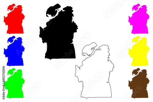 Isabela city (Zamboanga Peninsula Region, Republic of the Philippines, ROP) map vector illustration, scribble sketch Isabela de Basilan map