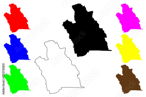 Imus city (Calabarzon Region, Republic of the Philippines, ROP) map vector illustration, scribble sketch Imus map