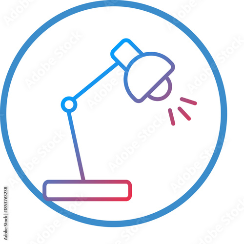 Table Lamp line icon style
