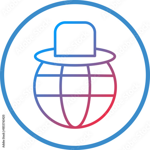 Dark Web Line Icon Style