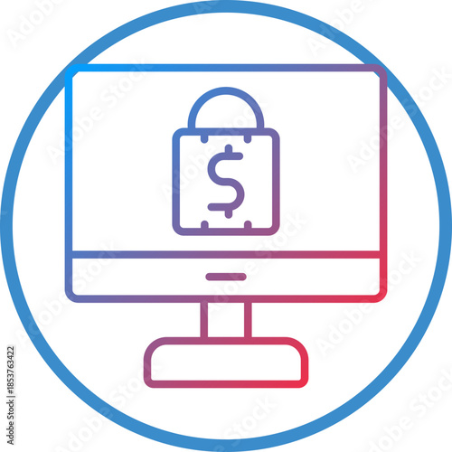 Ransomware Line Icon Style
