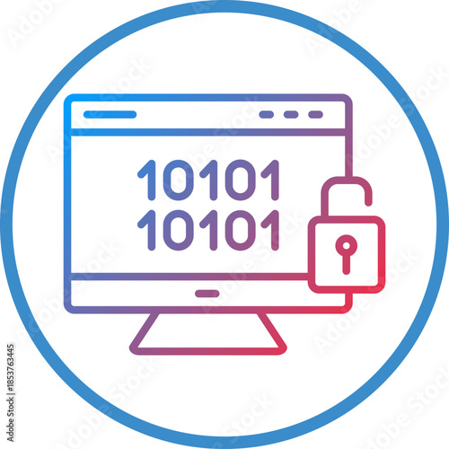 Data Leak Line Icon Style