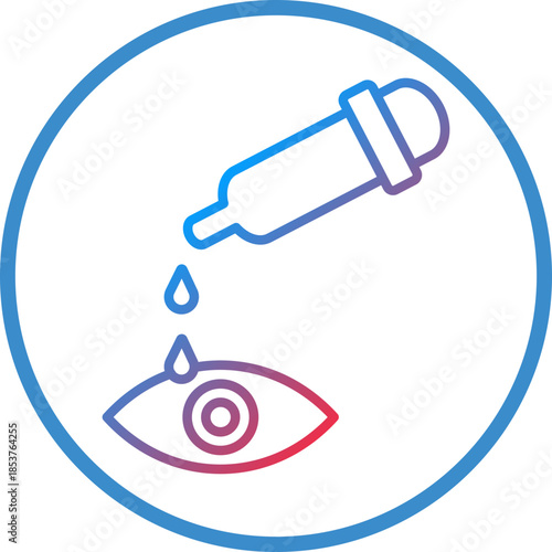 Eye Drop Line Icon Style