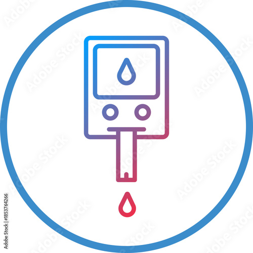 Diabetes Test Line Icon Style