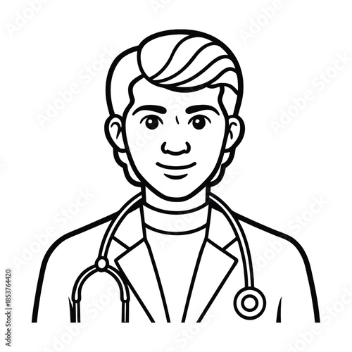 Illustration of a Doctor with a Stethoscope.