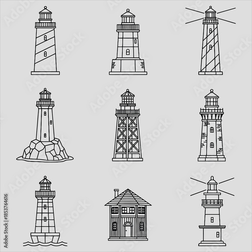 Various lighthouse designs and styles