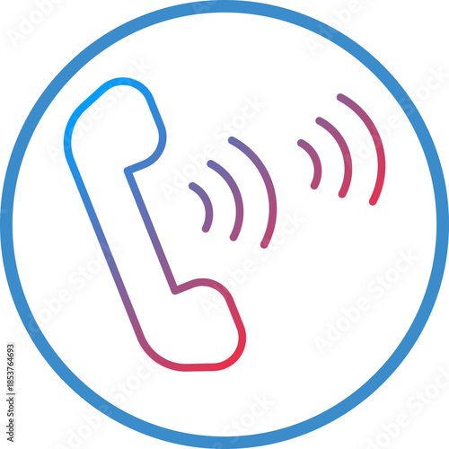 Phone Call Line Icon Style