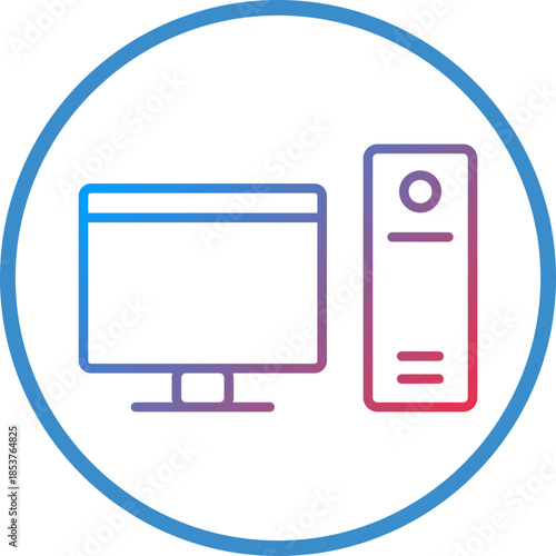 Computer Line Icon Style