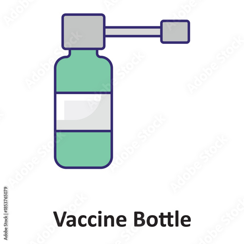 Vaccine Bottle Vector Icon which can easily modify or edit