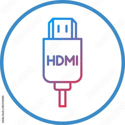 Hdmi Cable Line Icon Style
