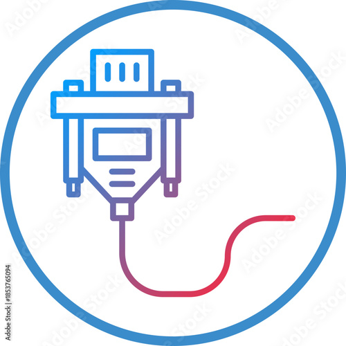 Vga Cable Line Icon Style