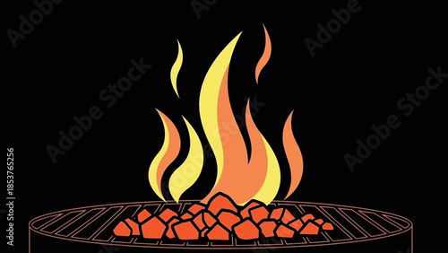 Kitchen Whisk with Wood Texture Handle Illustration