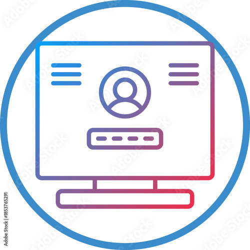 Browser Login Line Icon Style