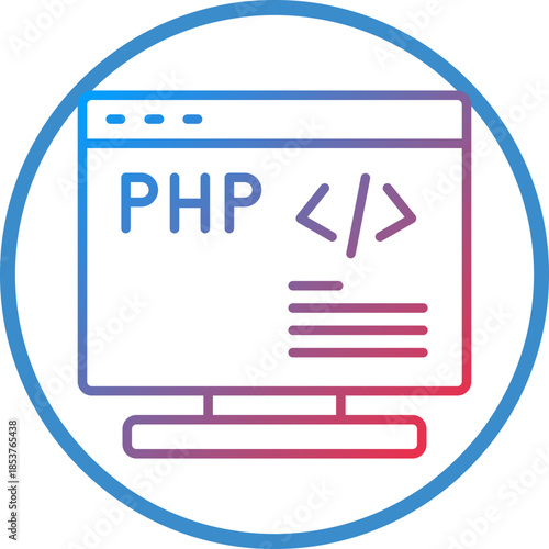 PHP Coding Line Icon Style