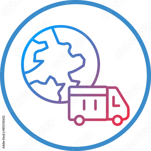 Global Delivery Line Icon Style