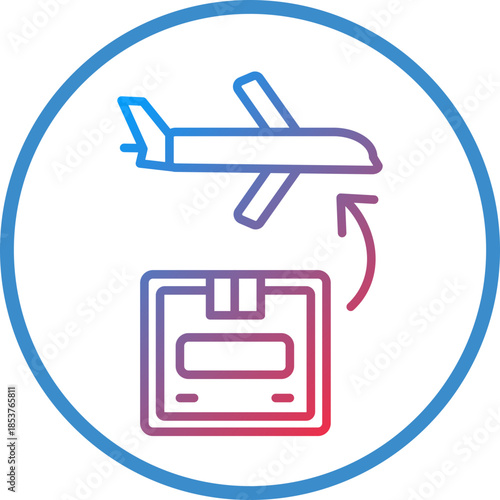 Airplane Delivery Line Icon Style