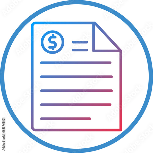 Bill Line Icon Style