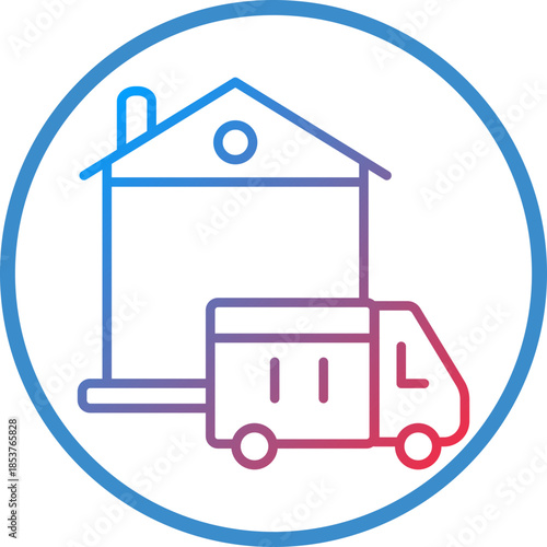 Home Delivery Line Icon Style