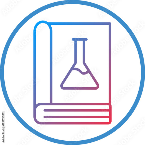 Chemistry Book Line Icon Style