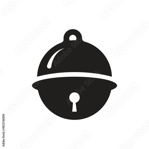 Black and White Bell Icon Vector Graphic