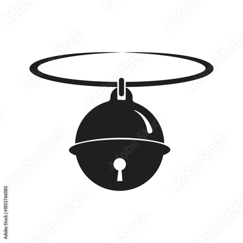 Black and White Bell Icon Vector Graphic