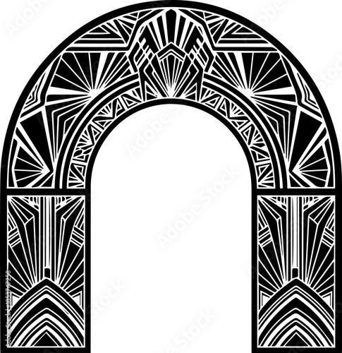 Stunning Art Deco Archway for Elegant Invitations and Vintage Designs - Scalable Vector Graphic for Creative Projects, Gatsby Era Inspiration
