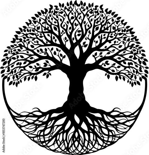 Stunning tree of life symbol for growth, wisdom, and connection, perfect for nature lovers and spiritual designs originally created as scalable vector graphics