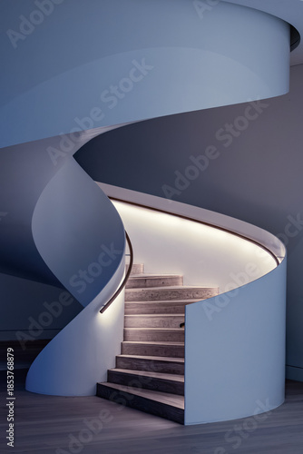 spiral staircase in a modern building