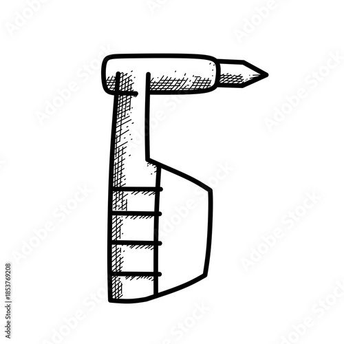 hand drawn emergency glass breaker line art vector illustration