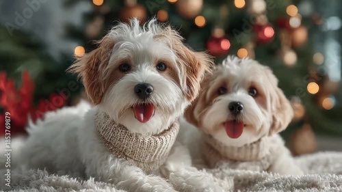 Wallpaper Mural Christmas Cute Pets Warm Companion Festive Atmosphere Torontodigital.ca