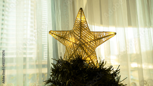 Christmas ornaments with blurred background