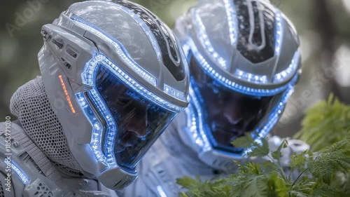 Wallpaper Mural Future Tech Explorers Quietly Observe in the Woods Torontodigital.ca