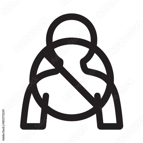 Car Seatbelt Icon in Simple Flat Design with Bold Lines and Negative Space on White Background for Safety Campaign