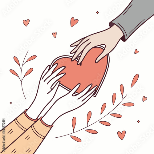 Hands holding a heart