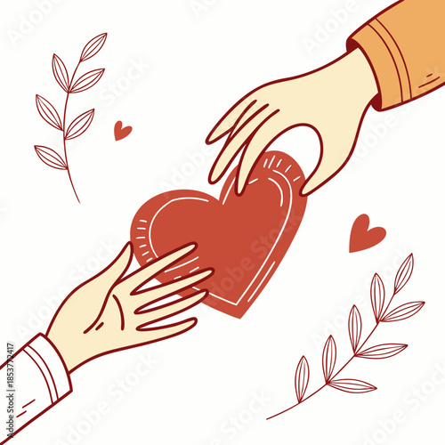 Hands offering a heart