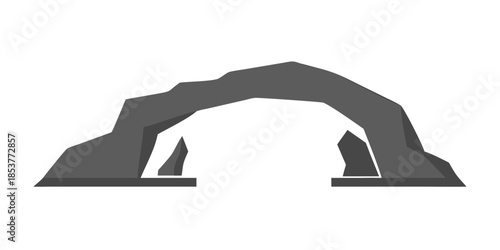 Natural stone arch over path