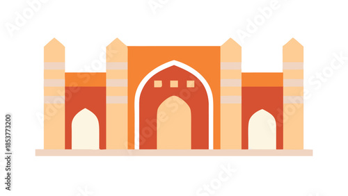 Illustrated mosque entrance