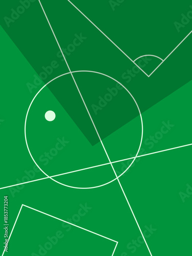 Markings on a football field. Vector illustration of abstract football field markings. Sports poster.