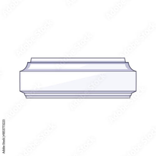 Classic white baseboard molding profile with decorative skirting detail, ideal for interior renovation, trim and finishing projects in homes, apartments and architectural designs