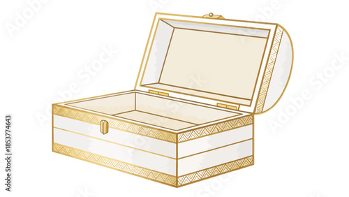 Elegant gold and white treasure chest with intricate design