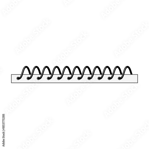 Spiral binder shows a black wire binding system securely attaching sheets, commonly used in notebooks, calendars, and documents for organizing and presenting information