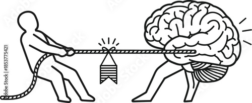 A visual depiction of the struggle between emotion and rational thought