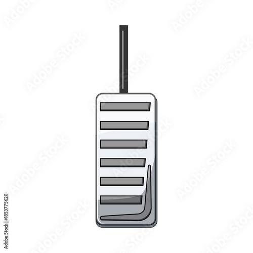 Car accelerator pedal featuring a streamlined design with horizontal grooves, representing automotive parts, driving concepts, and vehicle mechanisms for speed, stopping, and transportation