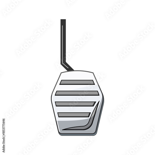 Car pedal illustration showing accelerator and brake controls for driving and vehicle operation, flat vector icon on white background representing speed, stopping and control mechanisms