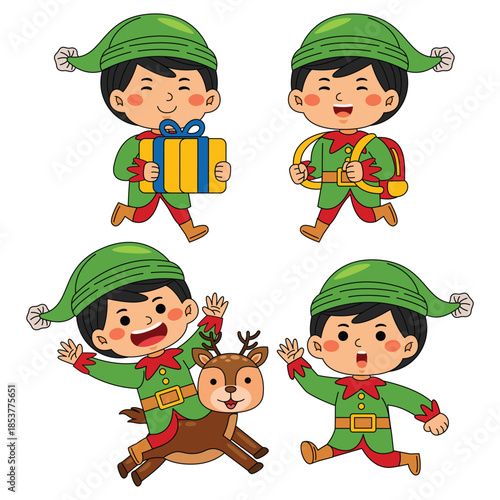 Elf Boy Cartoon Christmas Character