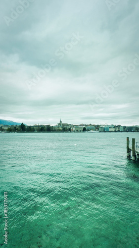 Scenic View of Lake Geneva with Alpine Landscape